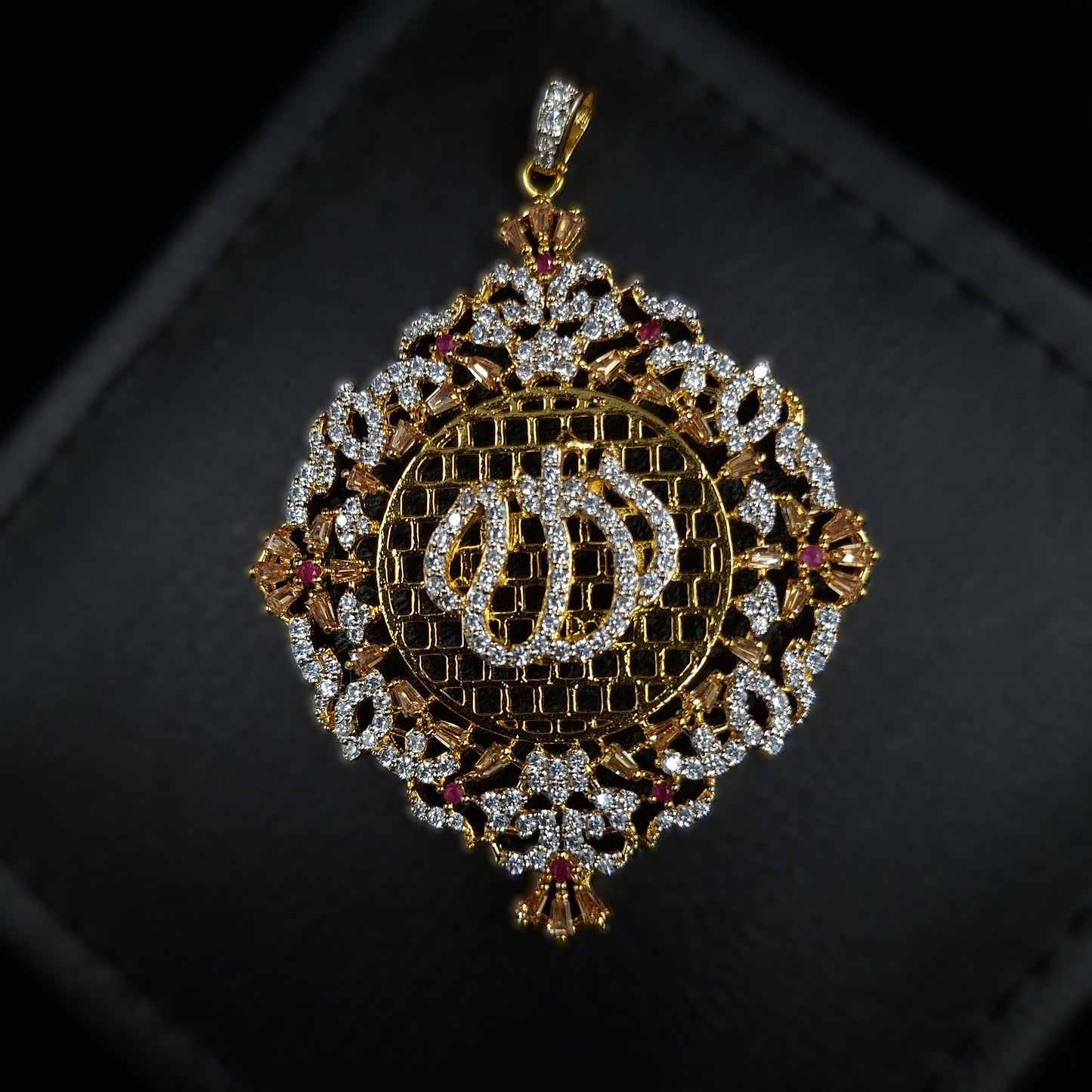 Allah Pendant Cubic Zirconium Setting Gold-plated 925-Silver