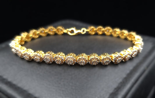 Cubic Zirconia Tennis bracelet in Gold-plated Silver