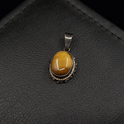 Vintage Tiger Stone on Silver Pendant