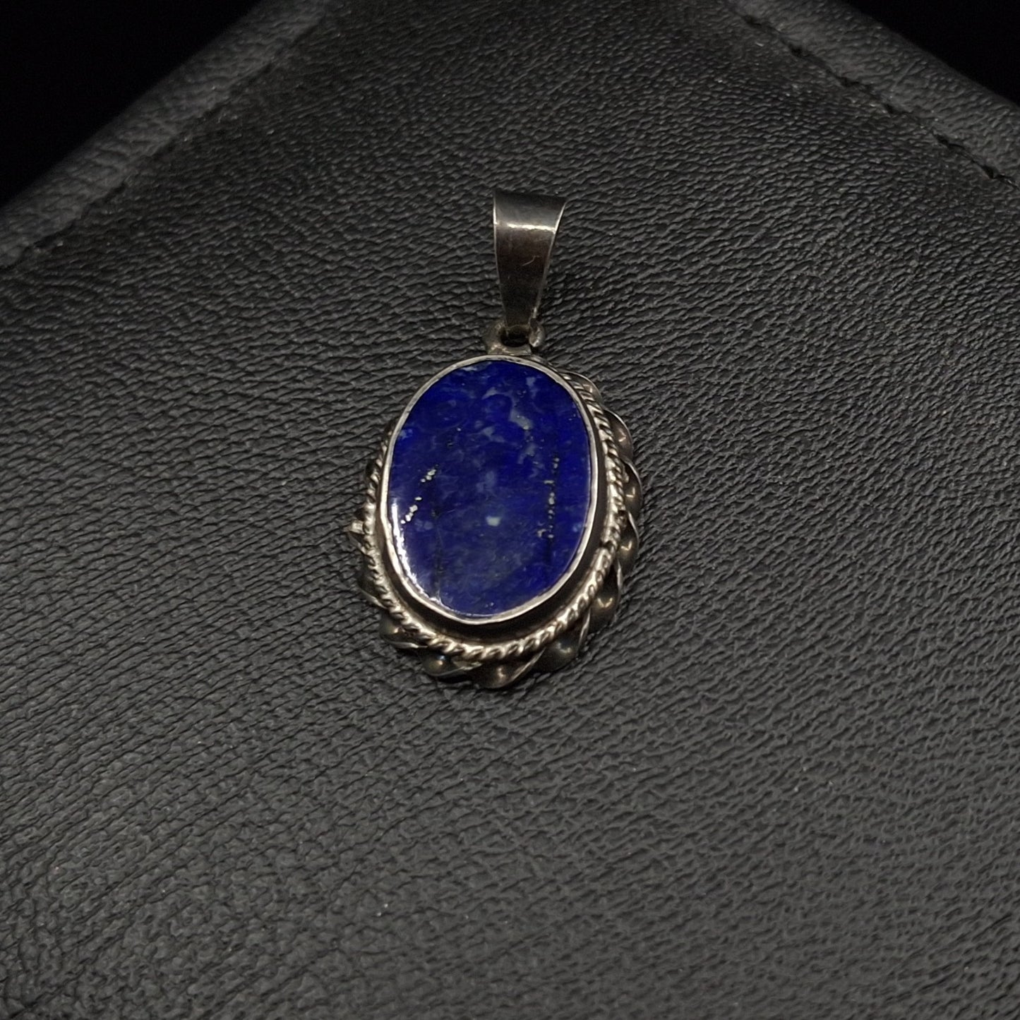 Natural Lapis Lazuli (Lajward) on Silver Pendant