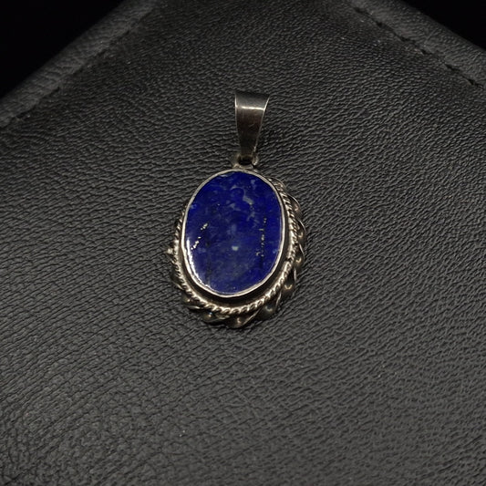 Natural Lapis Lazuli (Lajward) on Silver Pendant