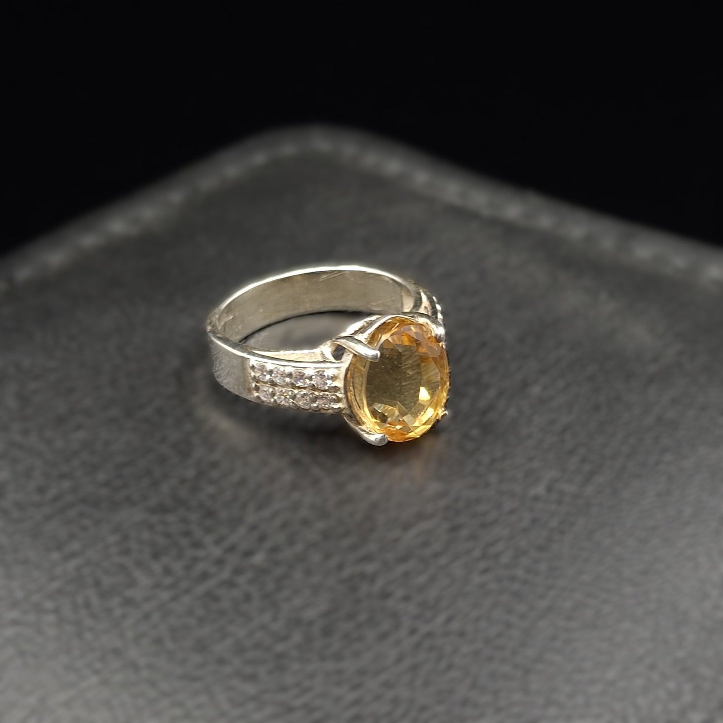 Yellow Topaz on Silver Ring
