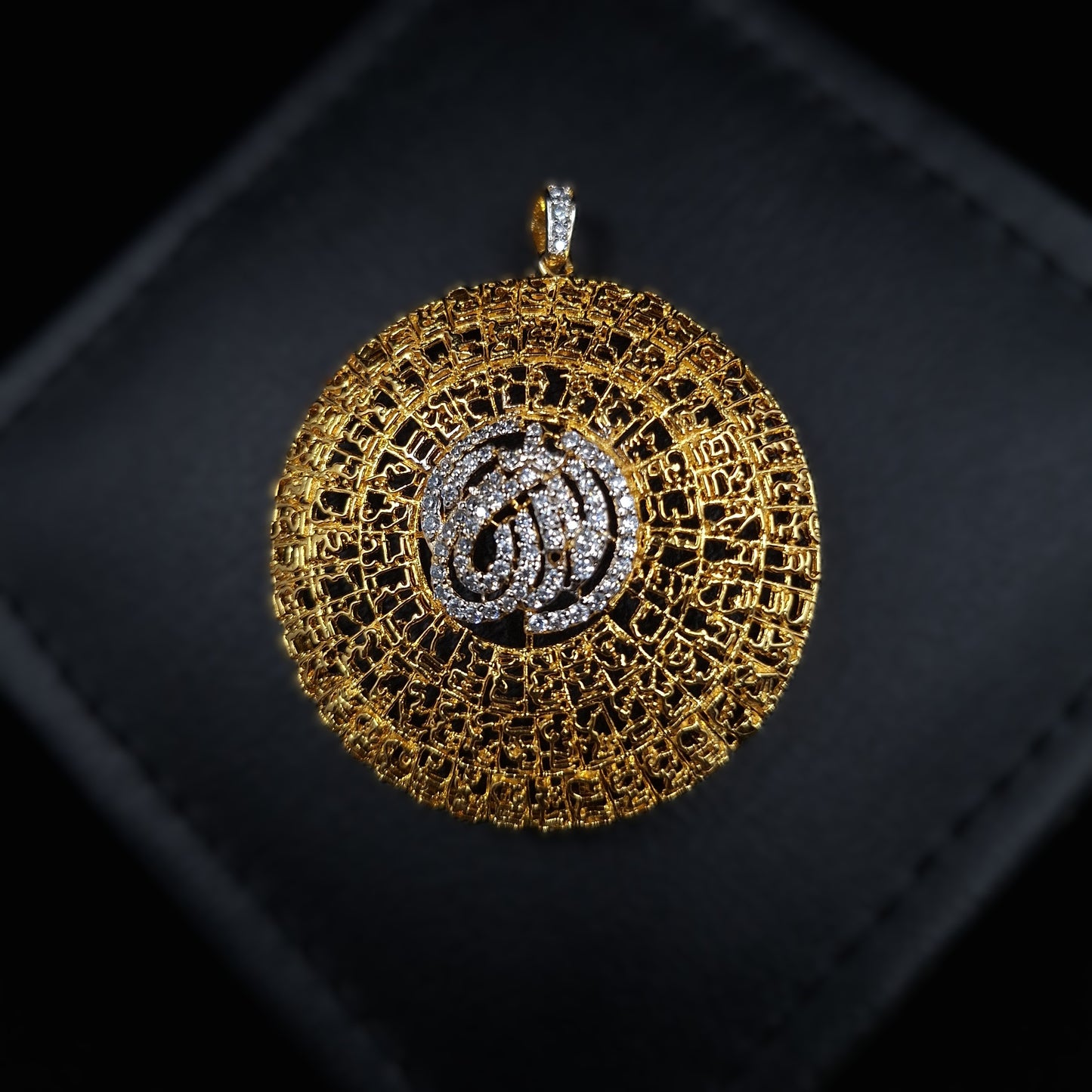 Asma-ul-Husna Names of Allah Gold-plated Silver Pendant with zirconium setting