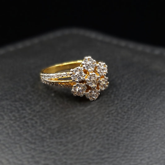 Zirconium Cluster on Gold-plated Silver Ring