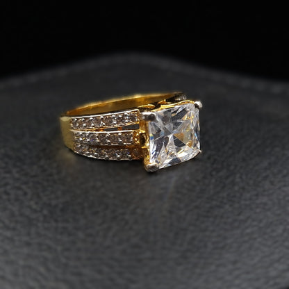 Nova - Zirconia on Gold-plated Silver Ring