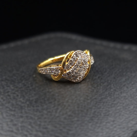 Infinity Spiral Zirconium on Gold-plated Silver Ring