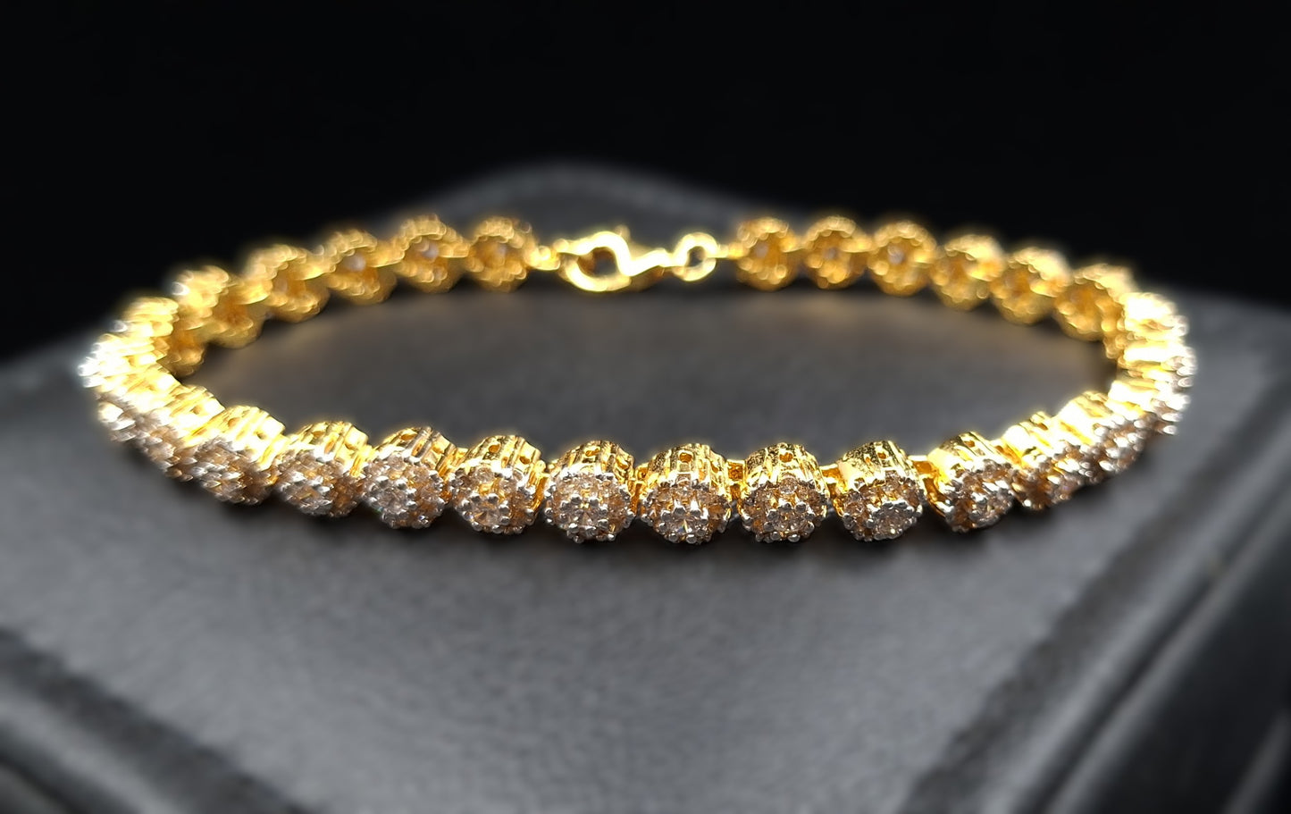 Cubic Zirconia Tennis bracelet in Gold-plated Silver