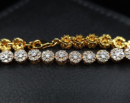 Cubic Zirconia Tennis bracelet in Gold-plated Silver