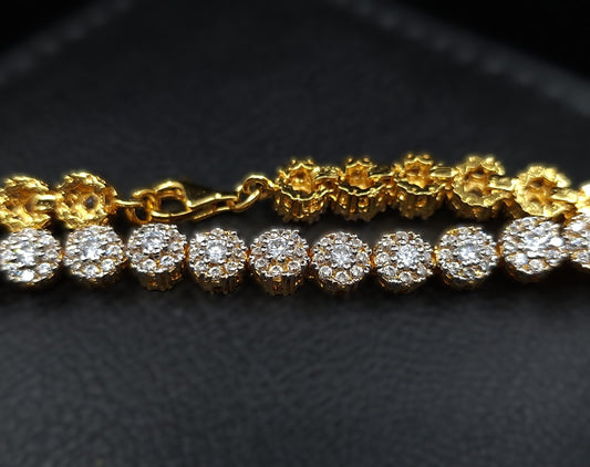 Cubic Zirconia Tennis bracelet in Gold-plated Silver