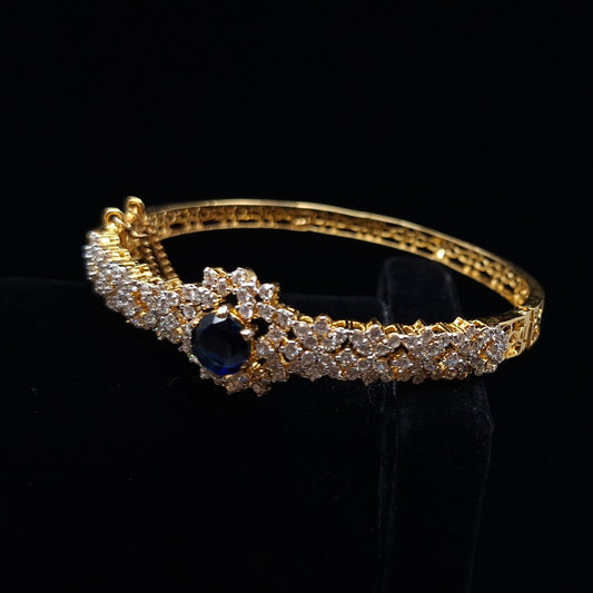 Blue Zirconium Gold-plated Silver Bangle