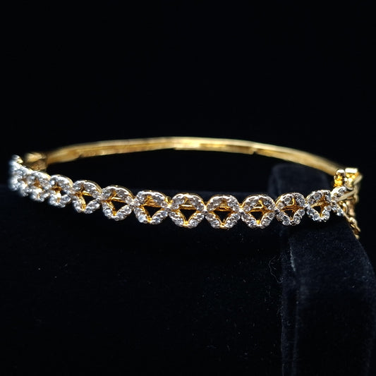 Zirconium on Gold-plated Silver Diamond Loops Bracelet