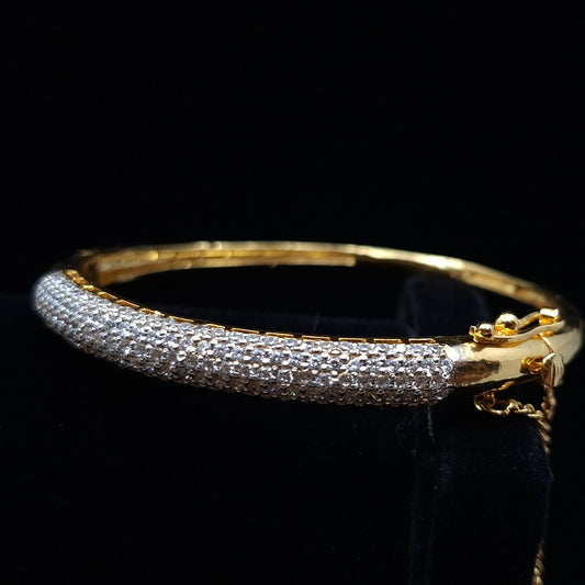 Glistening Flame Bangle - Brilliant Cubic Zirconia on Gold-plated Silver Bangle