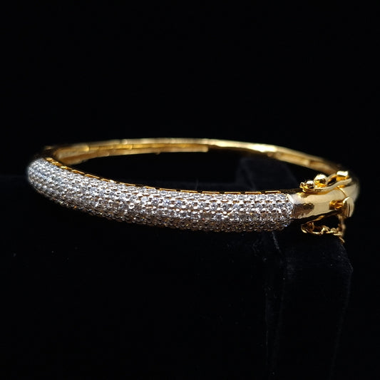 Glistening Flame Bangle - Brilliant Cubic Zirconia on Gold-plated Silver Bangle