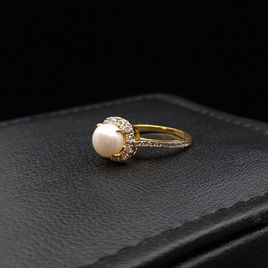 Pearl Halo Ring Gold-plated 925-Silver