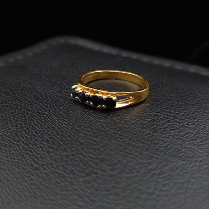 Sapphires on Gold-Plated Silver Ring