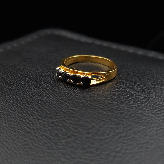 Sapphires on Gold-Plated Silver Ring