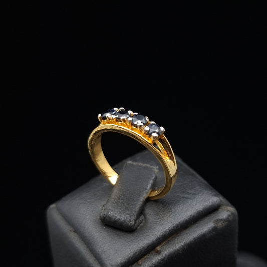 Sapphires on Gold-Plated Silver Ring