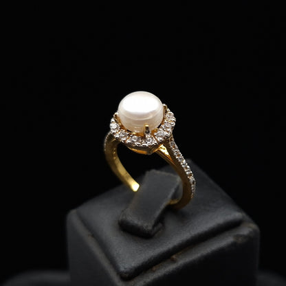 Pearl Halo Ring Gold-plated 925-Silver
