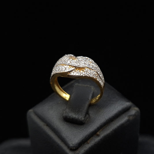 Zirconia on Folded Gold-plated Silver Ring