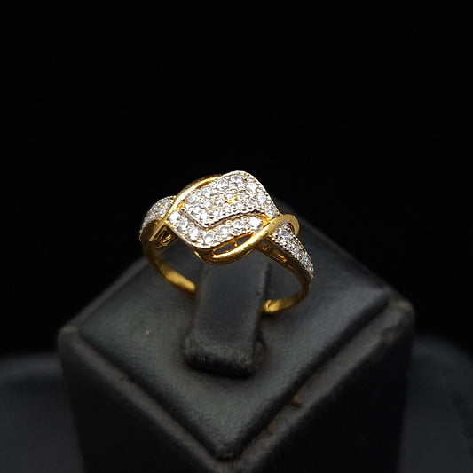 Infinity Spiral Zirconium on Gold-plated Silver Ring
