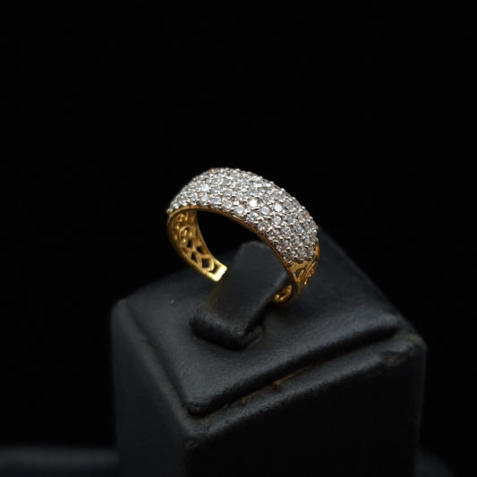 Glistening Flame Ring - Brilliant Cubic Zirconia Set on Gold-plated Silver Ring