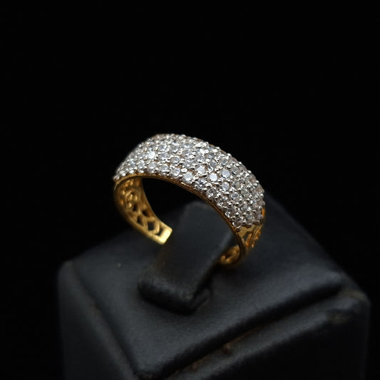 Glistening Flame Ring - Brilliant Cubic Zirconia Set on Gold-plated Silver Ring
