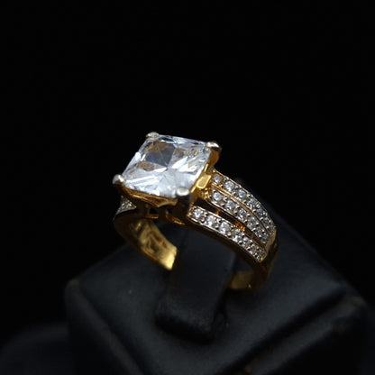Nova - Zirconia on Gold-plated Silver Ring