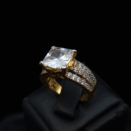 Nova - Zirconia on Gold-plated Silver Ring