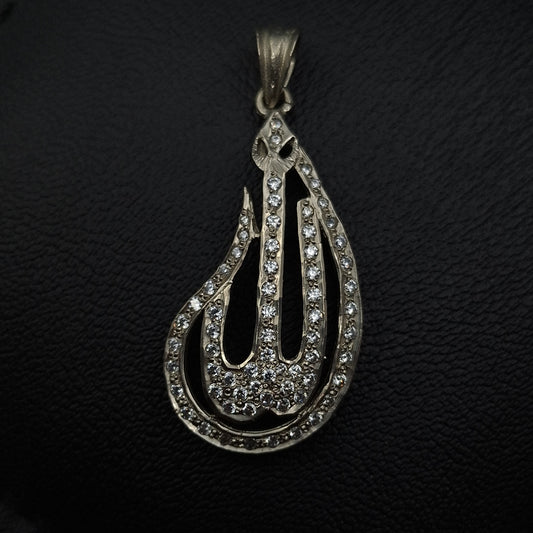 Silver and Zirconium Allah Pendant-2