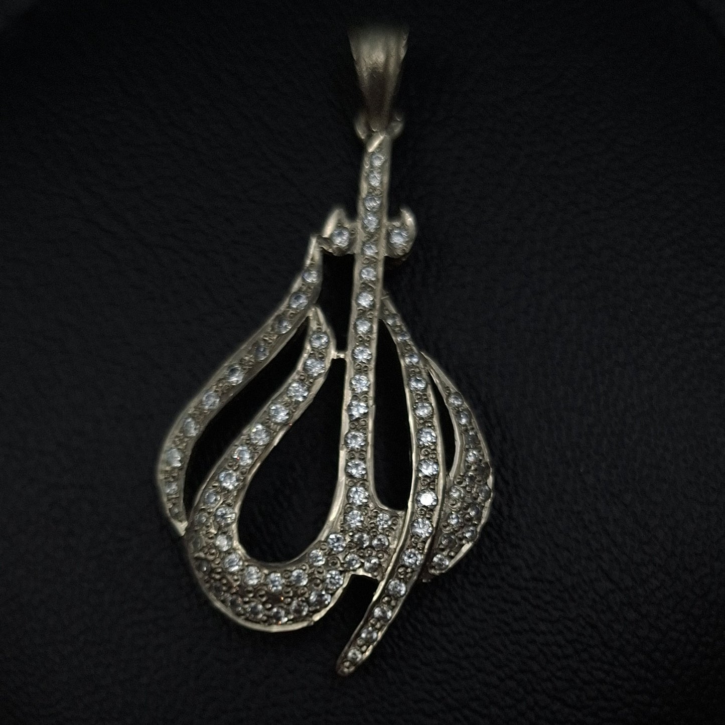 Silver and Zirconium Allah Pendant-3
