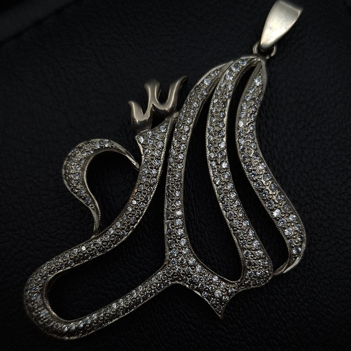 Silver and Zirconium Allah Pendant-4