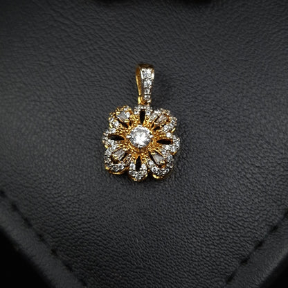 Zirconia Pendant Set in Gold-plated Silver