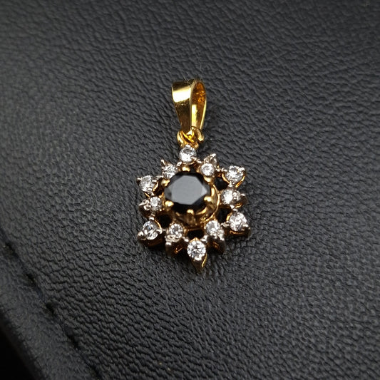 Zirconia Star Pendant Set with Chetam Sapphire in Gold-plated Silver