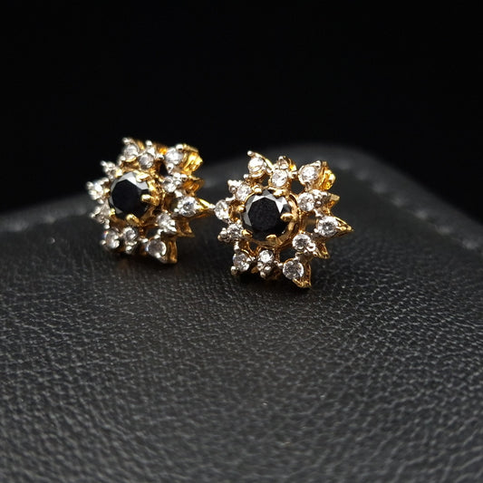 Zirconia Star Pendant Set with Chetam Sapphire in Gold-plated Silver