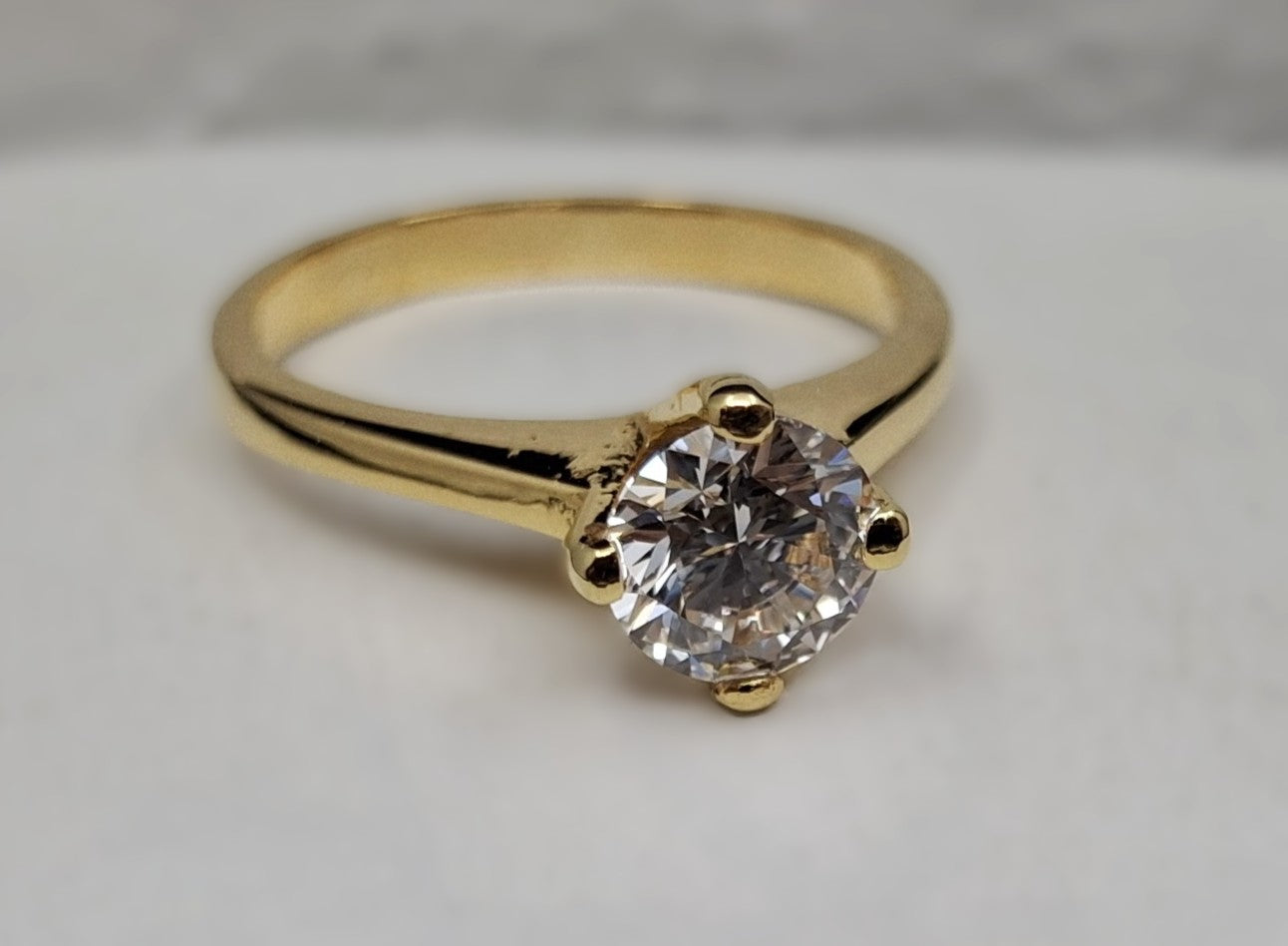 21K Gold Lab Grown Diamond Solitaire Ring