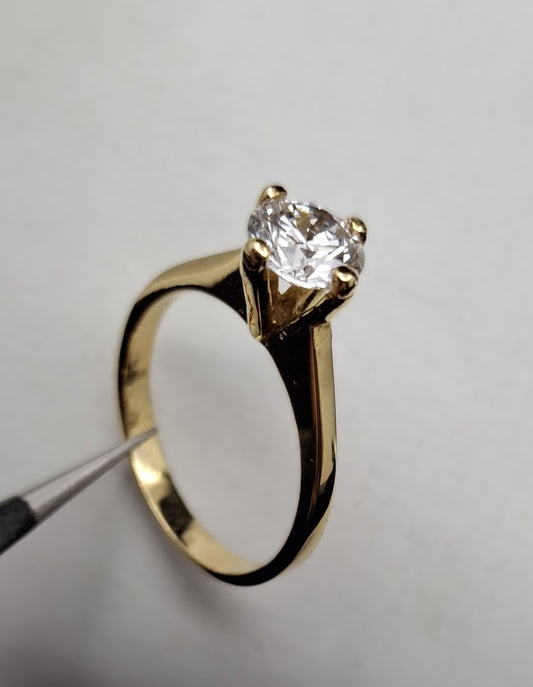 21K Gold Lab Grown Diamond Solitaire Ring