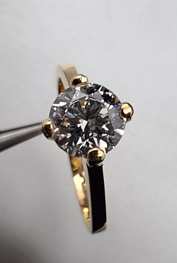 21K Gold Lab Grown Diamond Solitaire Ring