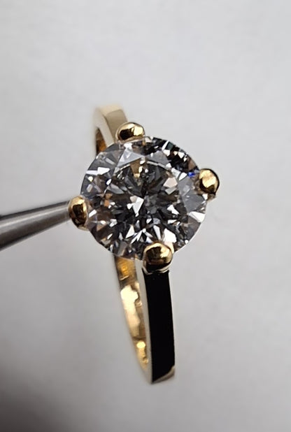 21K Gold Lab Grown Diamond Solitaire Ring