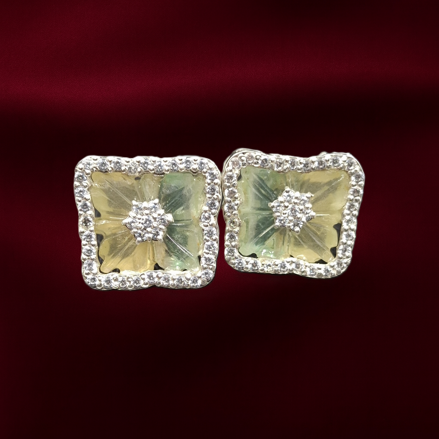 Butterfly Tourmaline and Zircon on Silver Studs