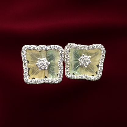 Butterfly Tourmaline and Zircon on Silver Studs